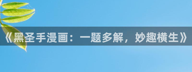复仇漫画韩漫：《黑圣手漫画：一题多解，妙趣横生》